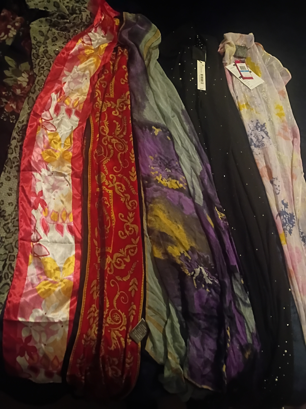 Vera Wang Multicolor Women's Scarves — Red, Purple, Black, Pink, Yellow
